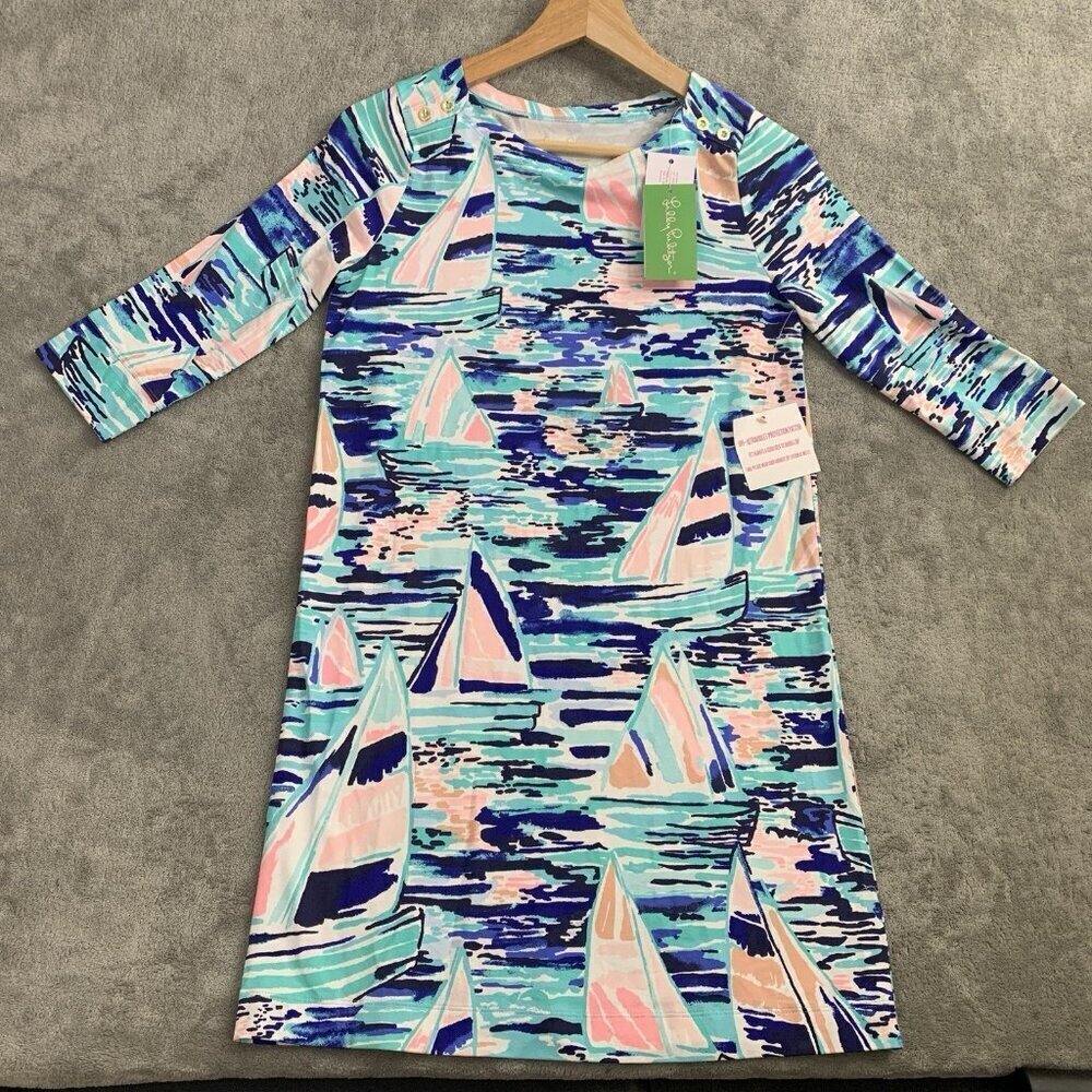 Lilly Pulitzer Mini Sophie Dress Youth Girls XL 12-14 UPF 50 Pier Pressure Boat